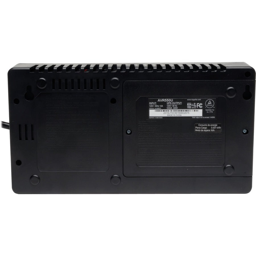 Alternate-Image3 Image for Eaton Tripp Lite Series 550VA 300W Line-Interactive UPS - 8 NEMA 5-15R Outlets, AVR, 120V, 50/60 Hz, USB, Desktop/Wall Mount