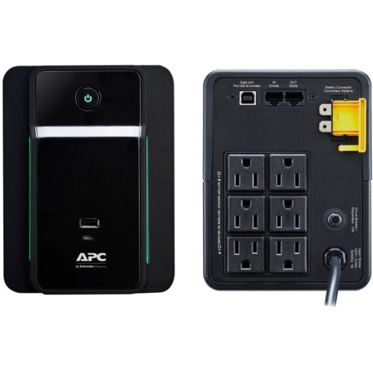 Alternate-Image2 Image for APC Back UPS, 950VA/480W, Tower, 120V, 6x NEMA 5-15R outlets, USB Type A + C Ports, User Replaceable Battery