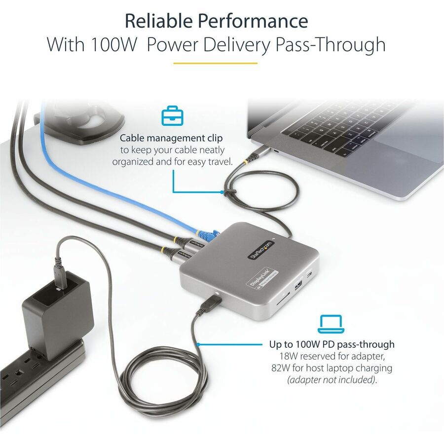 Alternate-Image4 Image for StarTech.com USB C Docking Station, Dual 4K 60Hz HDMI, compatible with MacBook Pro (M1/M2/M3/M4) and Windows, 10Gbps USB Hub, GbE, 100W PD