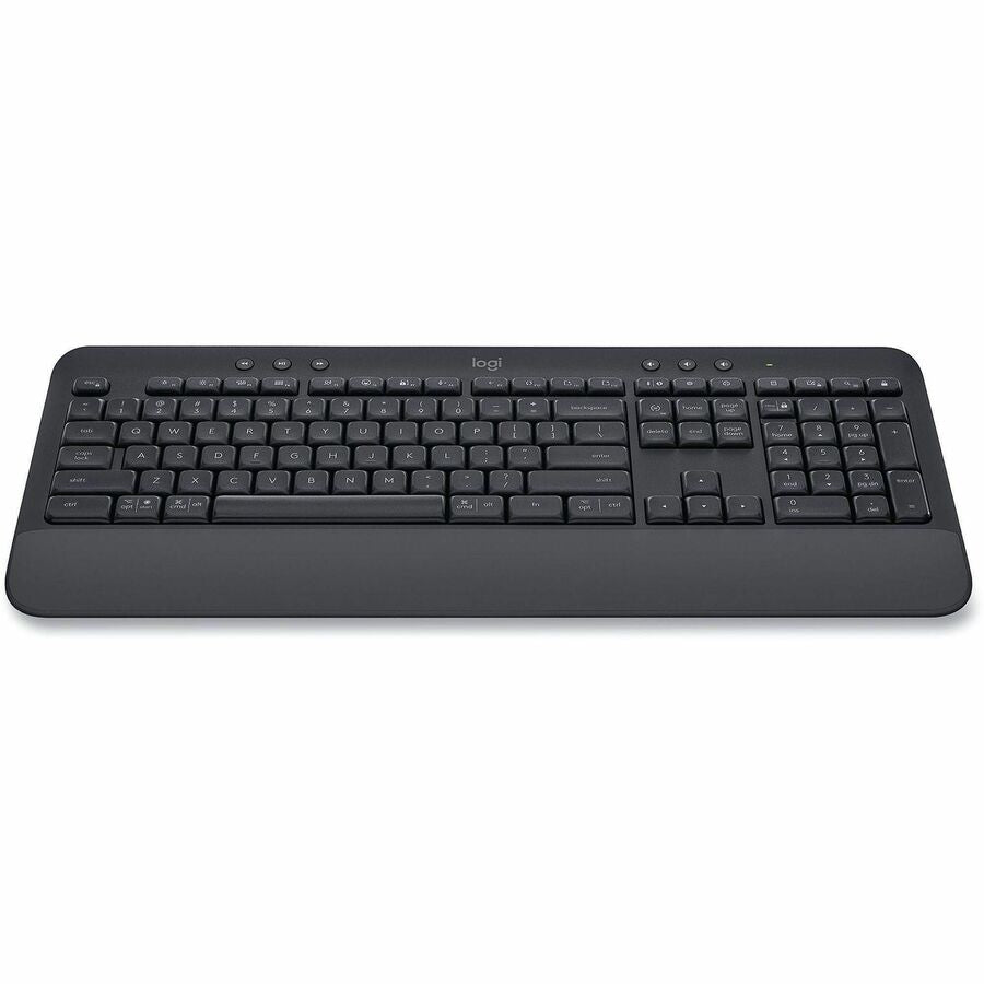 Front Image for Logitech Signature K650 Comfort Full-Size Wireless Keyboard with Wrist Rest, BLE Bluetooth or Logi Bolt, Graphite
