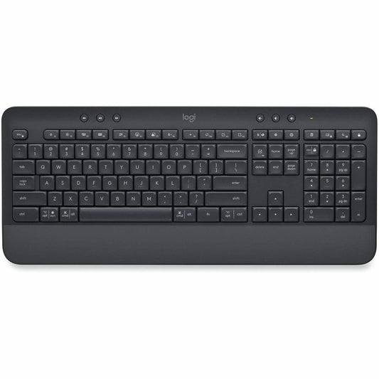 Main Image for Logitech Signature K650 Comfort Full-Size Wireless Keyboard with Wrist Rest, BLE Bluetooth or Logi Bolt, Graphite