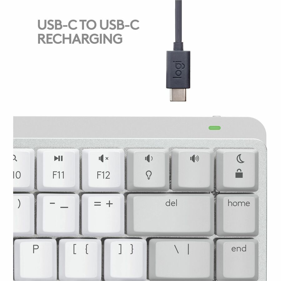 Alternate-Image8 Image for Logitech MX Mechanical Mini for Mac Wireless Illuminated Keyboard, Low-Profile Switches, Tactile Quiet Keys, Pale Gray
