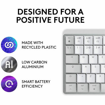 Alternate-Image4 Image for Logitech MX Mechanical Mini for Mac Wireless Illuminated Keyboard, Low-Profile Switches, Tactile Quiet Keys, Pale Gray