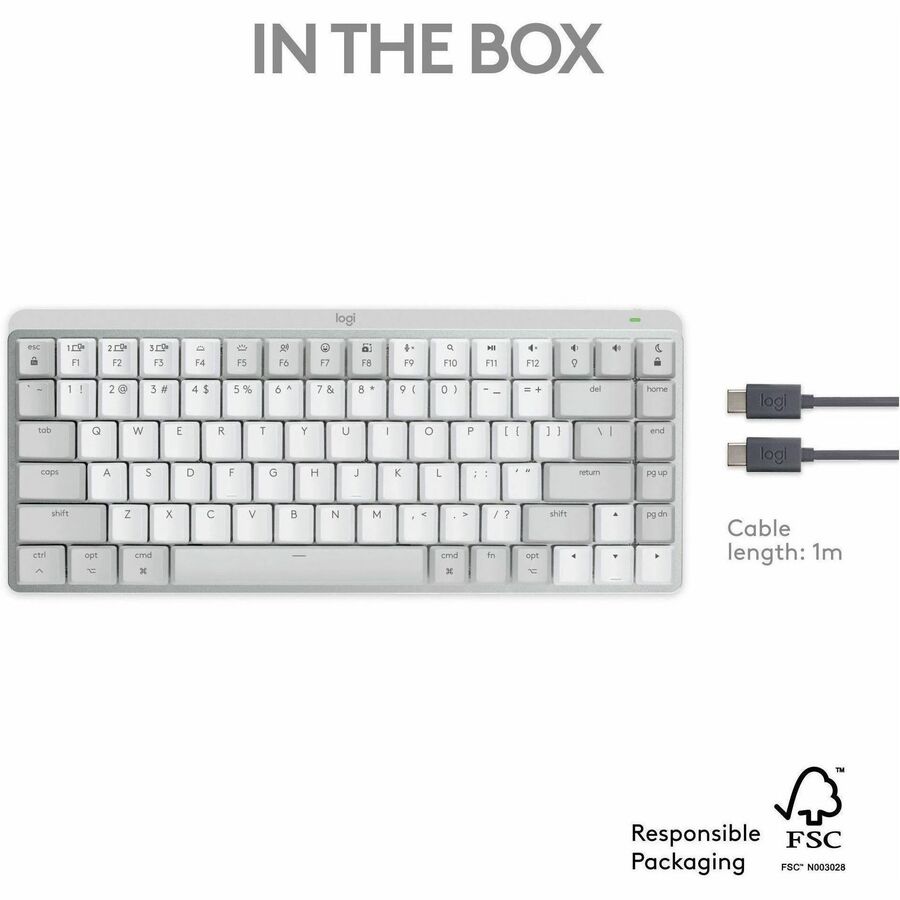 Alternate-Image2 Image for Logitech MX Mechanical Mini for Mac Wireless Illuminated Keyboard, Low-Profile Switches, Tactile Quiet Keys, Pale Gray