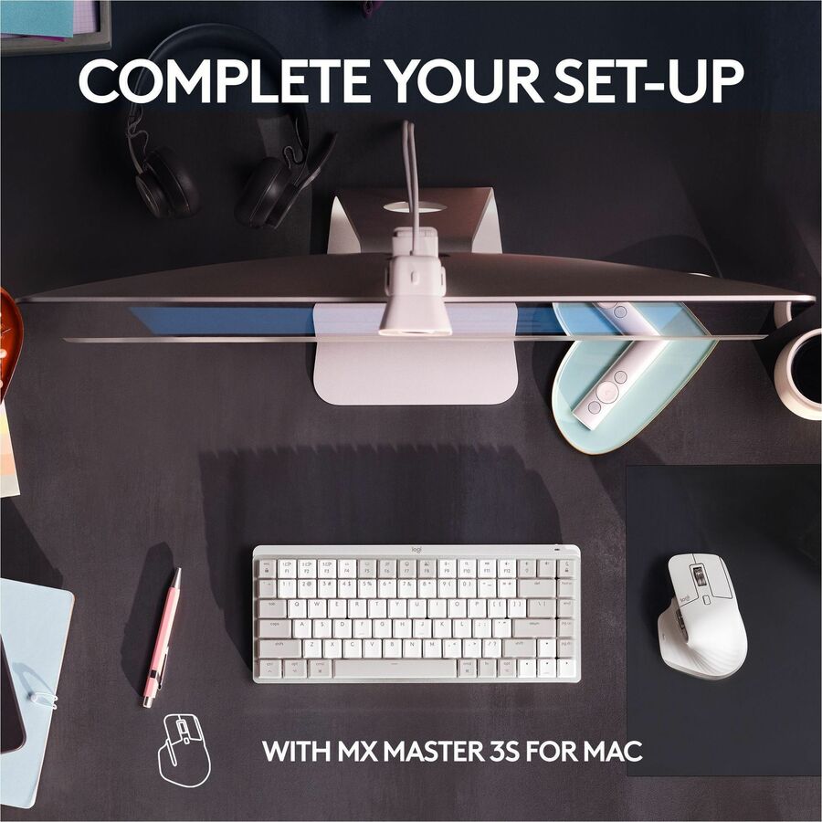 Alternate-Image9 Image for Logitech MX Mechanical Mini for Mac Wireless Illuminated Keyboard, Low-Profile Switches, Tactile Quiet Keys, Pale Gray