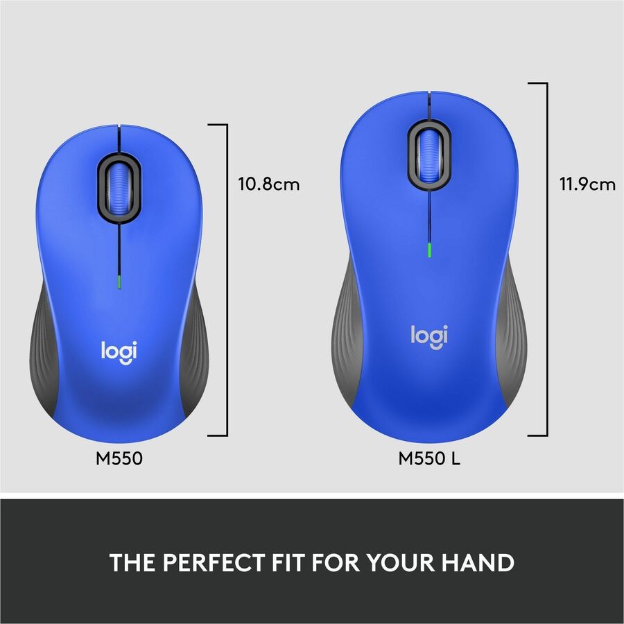 Alternate-Image2 Image for Logitech Signature M550 L Full Size Wireless Mouse - For Large Sized Hands, 2-Year Battery, Silent Clicks, Bluetooth, Blue