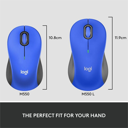 Alternate-Image2 Image for Logitech Signature M550 L Full Size Wireless Mouse - For Large Sized Hands, 2-Year Battery, Silent Clicks, Bluetooth, Blue