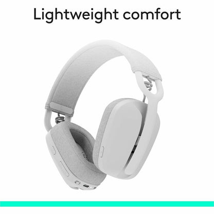 Alternate-Image2 Image for Logitech Zone Vibe 100 Wireless Over Ear Headphones, Noise Canceling Microphone, Advanced Multipoint Bluetooth Headset, Off-white