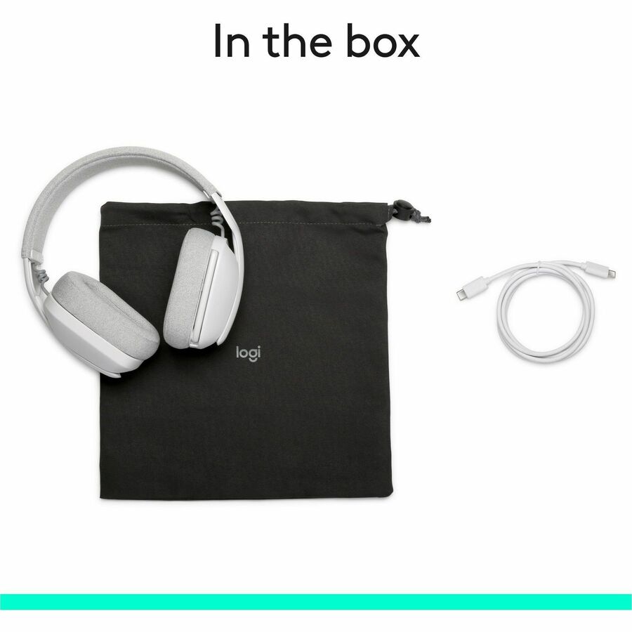 Alternate-Image5 Image for Logitech Zone Vibe 100 Wireless Over Ear Headphones, Noise Canceling Microphone, Advanced Multipoint Bluetooth Headset, Off-white