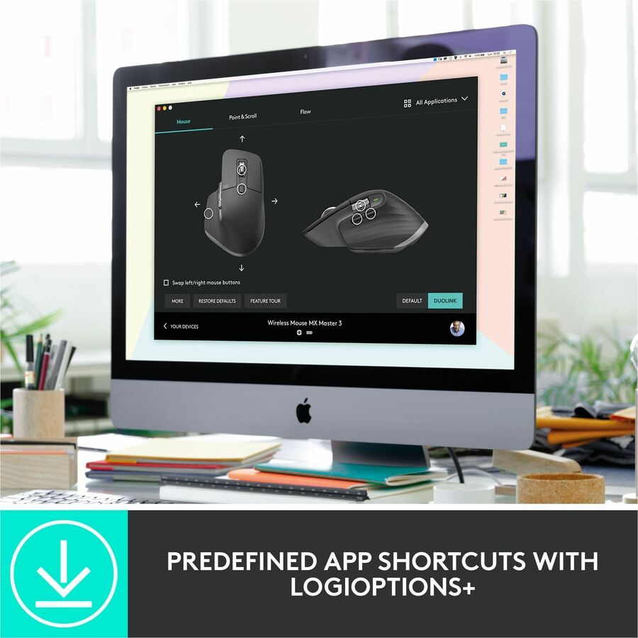 Alternate-Image6 Image for Logitech MX Master 3S for Business, Wireless Mouse with Quiet Clicks, 8K DPI, Logi Bolt USB Receiver, Graphite