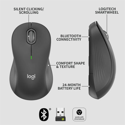 Alternate-Image5 Image for Logitech Signature M550 Wireless Mouse - For Small to Medium Sized Hands, 2-Year Battery, Silent Clicks, Graphite