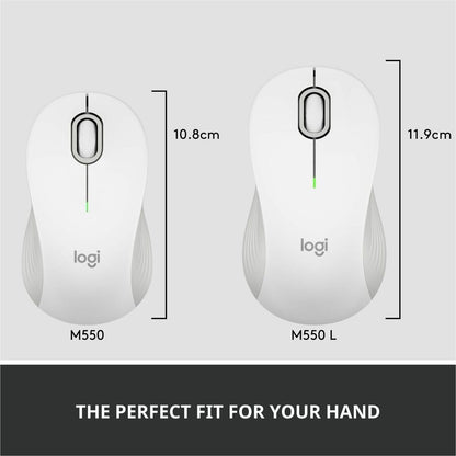 Alternate-Image2 Image for Logitech Signature M550 Wireless Mouse - For Small to Medium Sized Hands, 2-Year Battery, Silent Clicks, Off-white