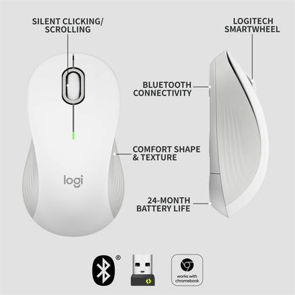 Alternate-Image5 Image for Logitech Signature M550 Wireless Mouse - For Small to Medium Sized Hands, 2-Year Battery, Silent Clicks, Off-white