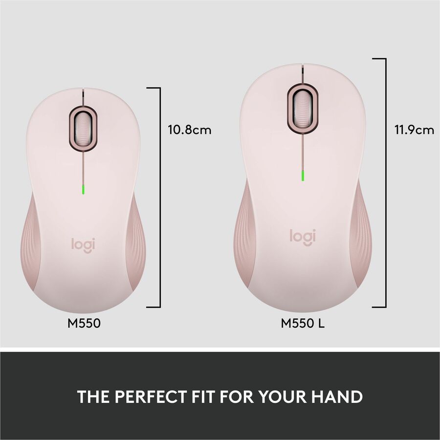 Alternate-Image2 Image for Logitech Signature M550 Wireless Mouse - For Small to Medium Sized Hands, 2-Year Battery, Silent Clicks, Rose
