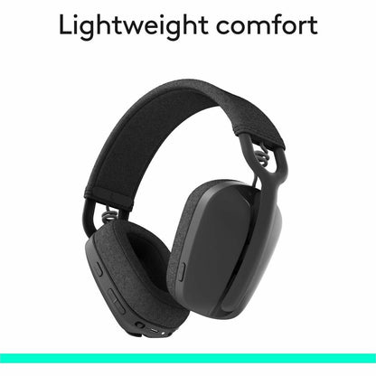 Alternate-Image2 Image for Logitech Zone Vibe 100 Wireless Over Ear Headphones, Noise Canceling Microphone, Advanced Multipoint Bluetooth Headset, Graphite
