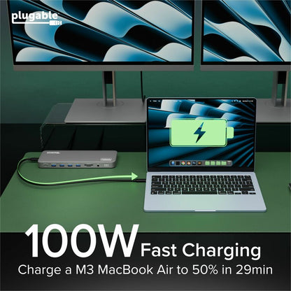Alternate-Image4 Image for Plugable USB C Laptop Docking Station, Dual Monitor 4K 60Hz for Apple Mac M1/M2/M3/M4/M5/Neo