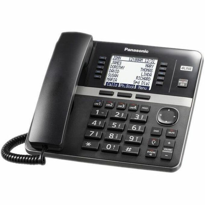 Left Image for Panasonic KX-TGW420 DECT 6.0 1.90 GHz Corded/Cordless Phone - Desktop - Black