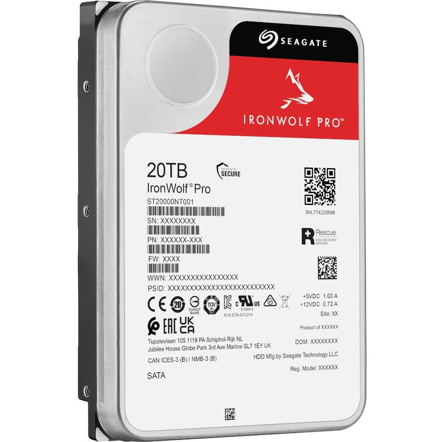 Alternate-Image3 Image for Seagate IronWolf Pro ST20000NT001 20 TB Hard Drive - 3.5" Internal - SATA (SATA/600) - Conventional Magnetic Recording (CMR) Method