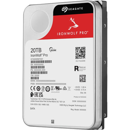 Alternate-Image2 Image for Seagate IronWolf Pro ST20000NT001 20 TB Hard Drive - 3.5" Internal - SATA (SATA/600) - Conventional Magnetic Recording (CMR) Method