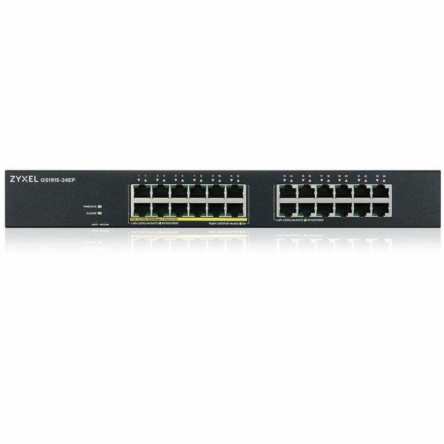 Alternate-Image2 Image for ZYXEL GS1915-24EP 24-Port Gigabit Smart Nebula Cloud Managed PoE Switch | 12 PoE+ Ports at 130W