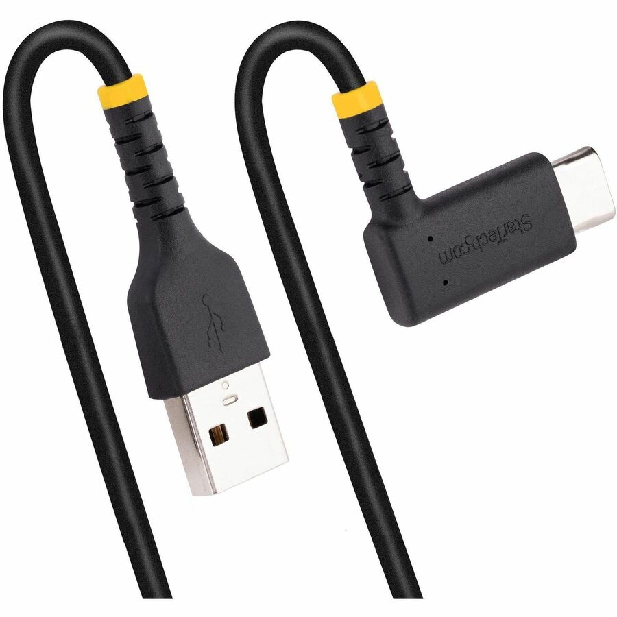 Alternate-Image5 Image for StarTech.com 6tf (2m) USB A to C Charging Cable Right Angle, Heavy Duty Fast Charge USB-C Cable, Durable and Rugged Aramid Fiber, 3A