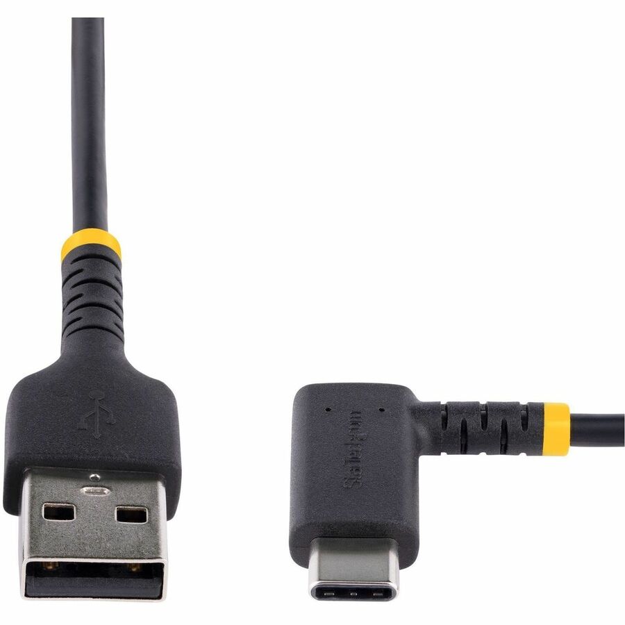 Alternate-Image4 Image for StarTech.com 6tf (2m) USB A to C Charging Cable Right Angle, Heavy Duty Fast Charge USB-C Cable, Durable and Rugged Aramid Fiber, 3A