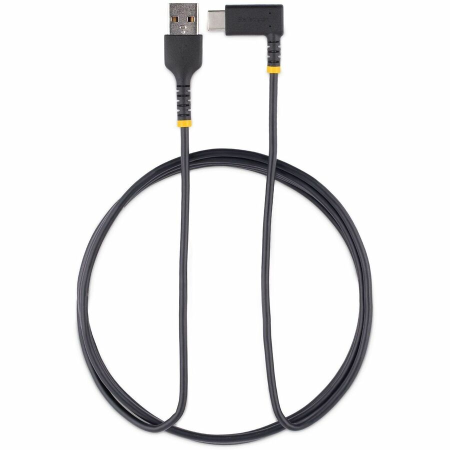 Alternate-Image6 Image for StarTech.com 6tf (2m) USB A to C Charging Cable Right Angle, Heavy Duty Fast Charge USB-C Cable, Durable and Rugged Aramid Fiber, 3A