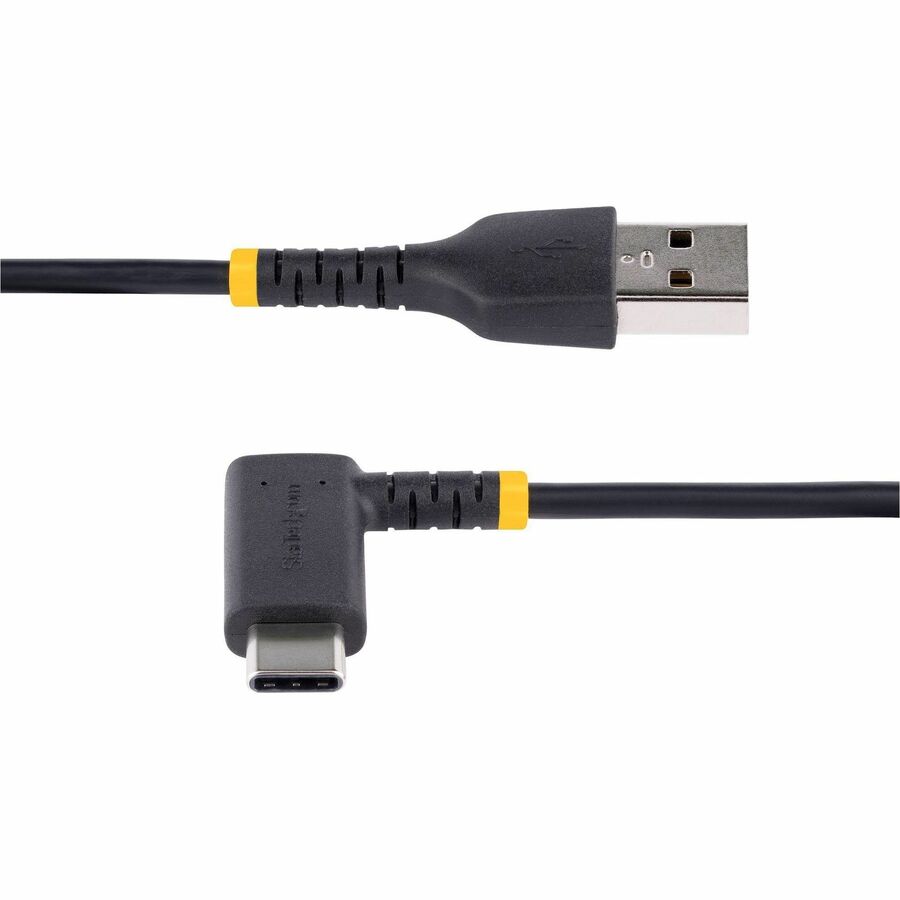 Alternate-Image3 Image for StarTech.com 6in (15cm) USB A to C Charging Cable Right Angle, Heavy Duty Fast Charge USB-C Cable, Durable and Rugged Aramid Fiber, 3A
