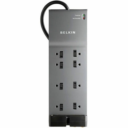 Alternate-Image2 Image for Belkin 8-Outlet Surge Protector - 6ft Cord - Right Angle Plug - 3550J - Telephone Protection - Grey (3-pack)