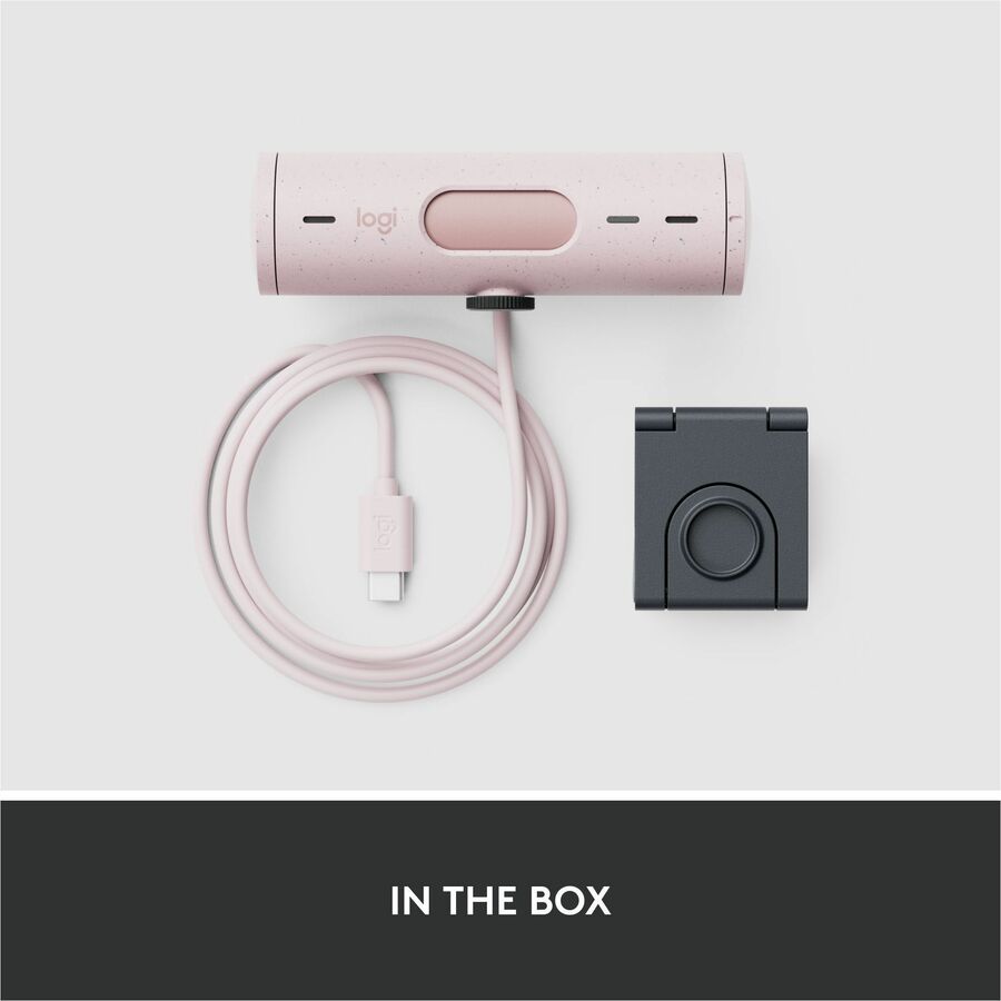 Alternate-Image9 Image for Logitech Brio 500 Full HD webcam, auto framing, noise-reducing mics, privacy shutter, streaming & video calling, Rose