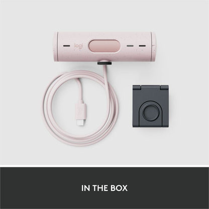 Alternate-Image9 Image for Logitech Brio 500 Full HD webcam, auto framing, noise-reducing mics, privacy shutter, streaming & video calling, Rose