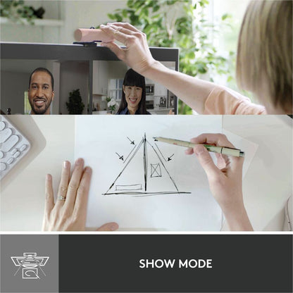 Alternate-Image8 Image for Logitech Brio 500 Full HD webcam, auto framing, noise-reducing mics, privacy shutter, streaming & video calling, Rose