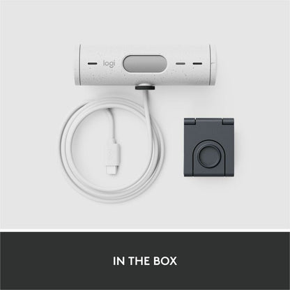 Alternate-Image9 Image for Logitech Brio 500 Full HD webcam, auto framing, noise-reducing mics, privacy shutter, streaming & video calling, Off-white