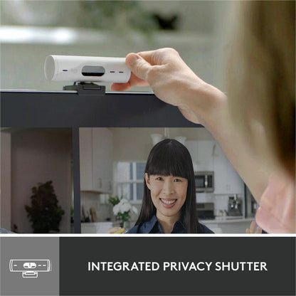 Alternate-Image5 Image for Logitech Brio 500 Full HD webcam, auto framing, noise-reducing mics, privacy shutter, streaming & video calling, Off-white