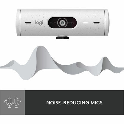 Alternate-Image3 Image for Logitech Brio 500 Full HD webcam, auto framing, noise-reducing mics, privacy shutter, streaming & video calling, Off-white