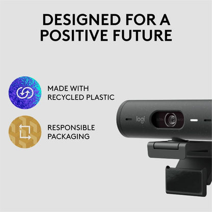 Alternate-Image4 Image for Logitech Brio 500 Full HD webcam, auto framing, noise-reducing mics, privacy shutter, streaming & video calling, Graphite