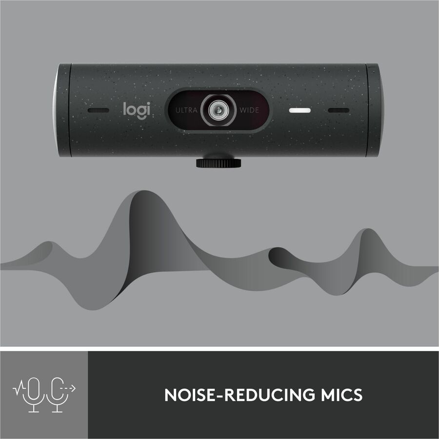 Alternate-Image3 Image for Logitech Brio 500 Full HD webcam, auto framing, noise-reducing mics, privacy shutter, streaming & video calling, Graphite