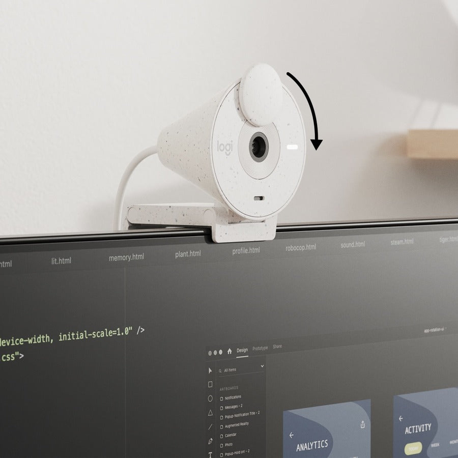 Alternate-Image4 Image for Logitech BRIO Webcam - 2 Megapixel - 30 fps - Off White - USB Type C - Retail