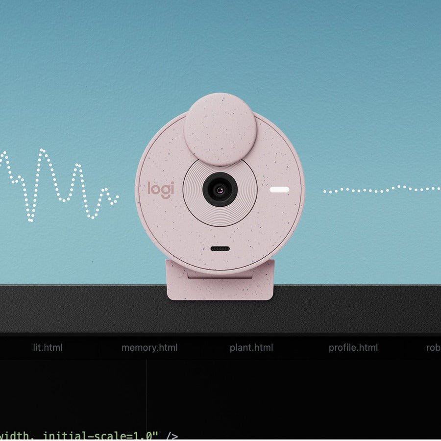 Alternate-Image3 Image for Logitech BRIO 300 Webcam - 2 Megapixel - 30 fps - Rose - USB Type C - Retail