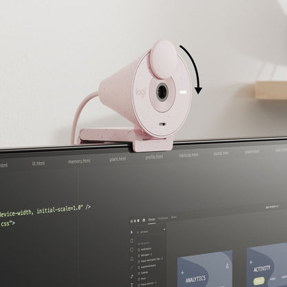 Alternate-Image4 Image for Logitech BRIO 300 Webcam - 2 Megapixel - 30 fps - Rose - USB Type C - Retail
