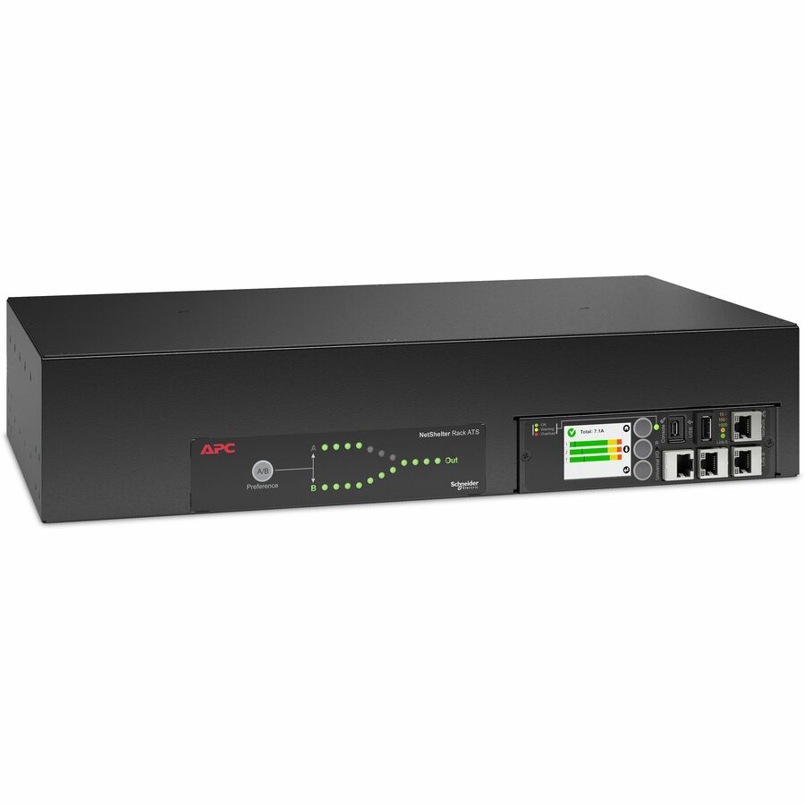 Alternate-Image1 Image for APC Netshelter Rack Automatic Transfer Switch, 2U, 30A, 200/208V, 2 L6-30 IN, 16 C13, 2 C19 OUT, 50/60Hz
