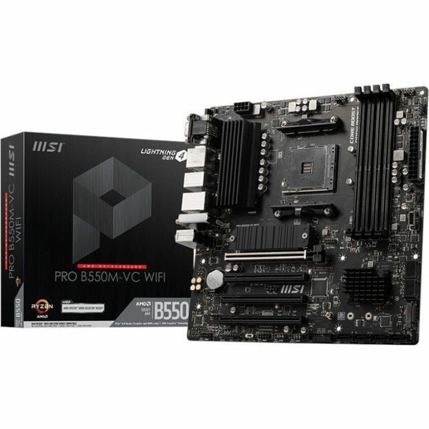 Alternate-Image1 Image for MSI B550M-VC WIFI Gaming Desktop Motherboard - AMD B550 Chipset - Socket AM4 - Micro ATX