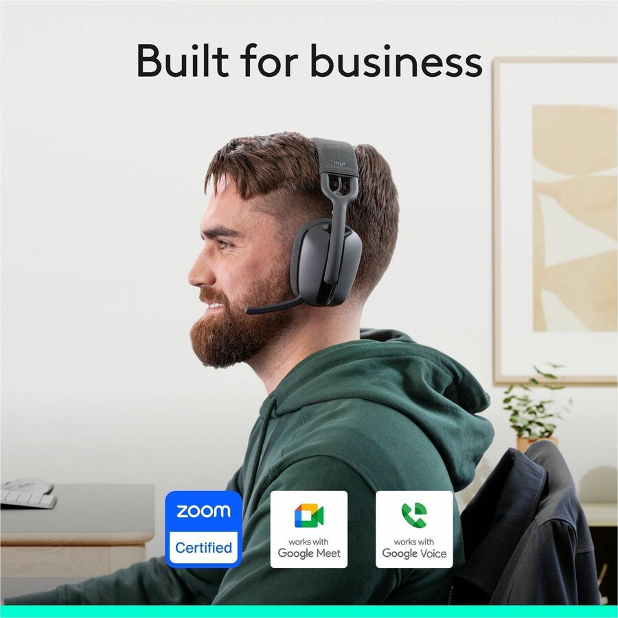 Alternate-Image1 Image for Logitech Zone Vibe Wireless Bluetooth&reg; headphones with USB receiver and noise-canceling mic