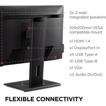 Alternate-Image5 Image for ViewSonic VG2240 22 Inch 1080p Ergonomic Monitor with Integrate USB Hub, HDMI, DisplayPort, VGA Inputs for Home and Office