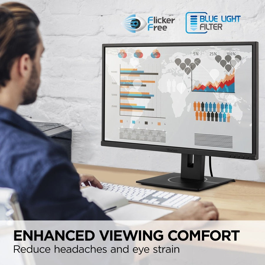 Alternate-Image8 Image for ViewSonic VG2240 22 Inch 1080p Ergonomic Monitor with Integrate USB Hub, HDMI, DisplayPort, VGA Inputs for Home and Office