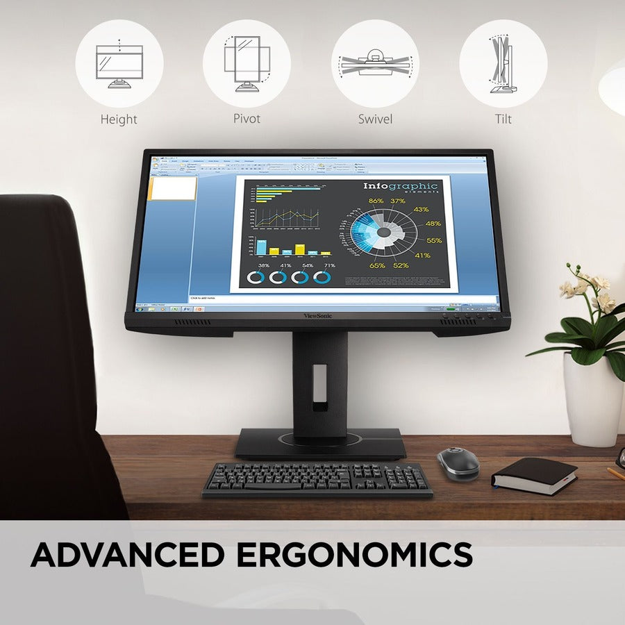 Alternate-Image7 Image for ViewSonic VG2240 22 Inch 1080p Ergonomic Monitor with Integrate USB Hub, HDMI, DisplayPort, VGA Inputs for Home and Office