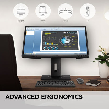 Alternate-Image7 Image for ViewSonic VG2240 22 Inch 1080p Ergonomic Monitor with Integrate USB Hub, HDMI, DisplayPort, VGA Inputs for Home and Office