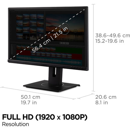 Alternate-Image4 Image for ViewSonic VG2240 22 Inch 1080p Ergonomic Monitor with Integrate USB Hub, HDMI, DisplayPort, VGA Inputs for Home and Office