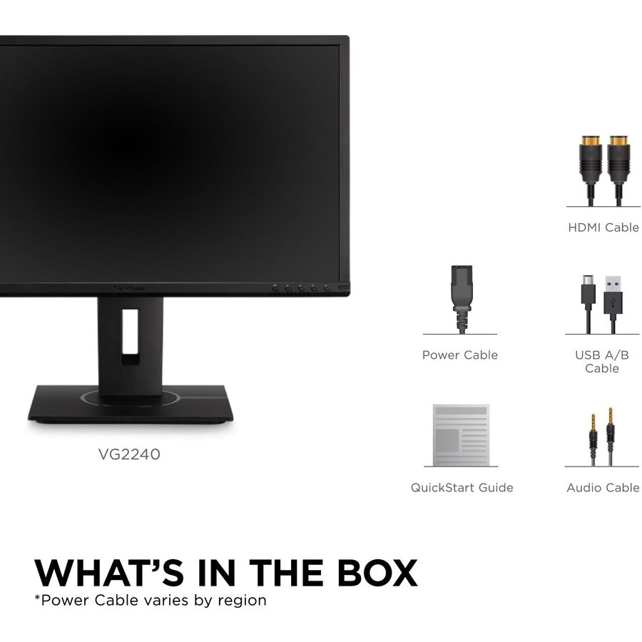 Alternate-Image6 Image for ViewSonic VG2240 22 Inch 1080p Ergonomic Monitor with Integrate USB Hub, HDMI, DisplayPort, VGA Inputs for Home and Office