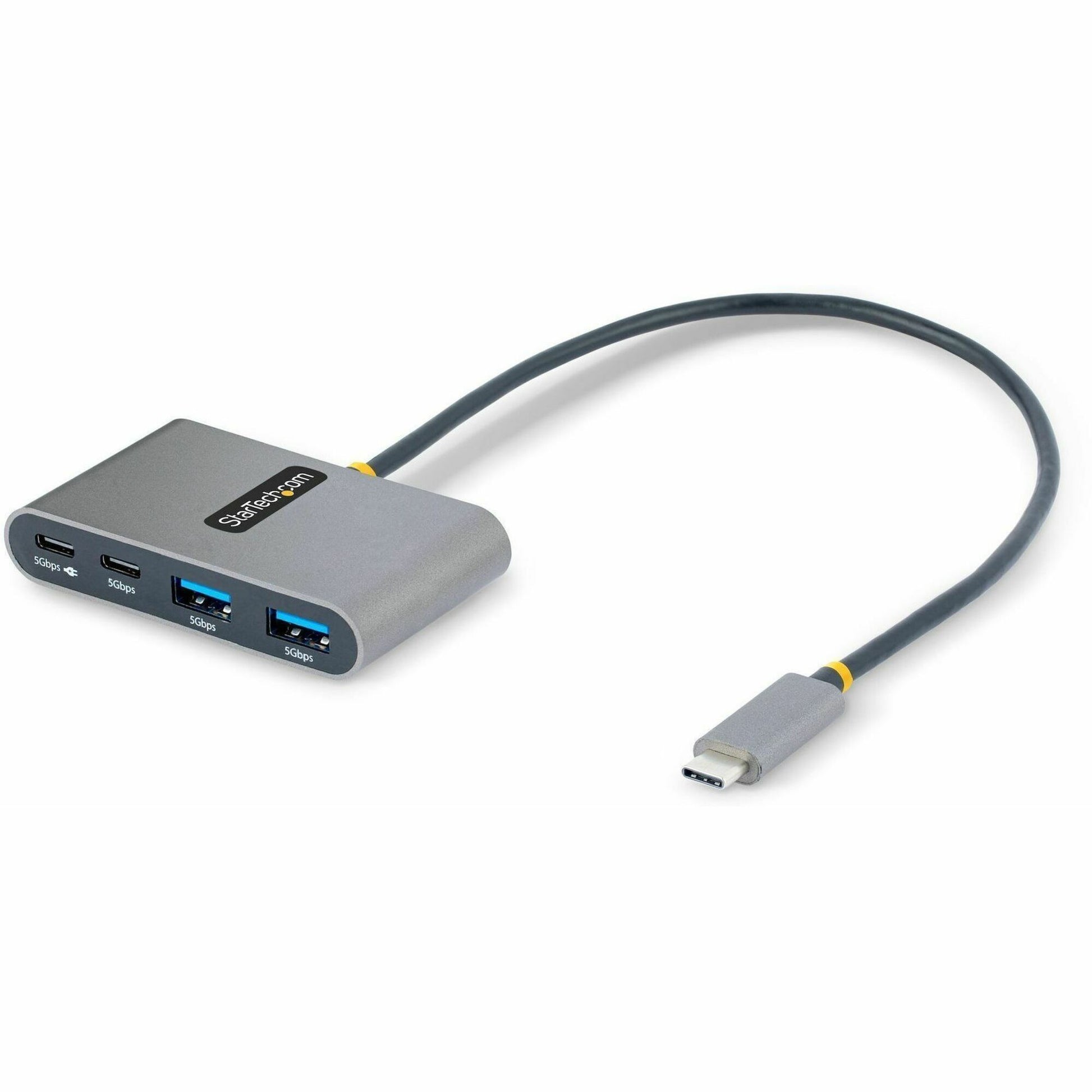 Main Image for StarTech.com 4-Port USB-C Hub with 100W Power Delivery Pass-Through, 2x USB-A + 2x USB-C, 5Gbps, 1ft/30cm Long Cable, Portable USB 3.0 Hub